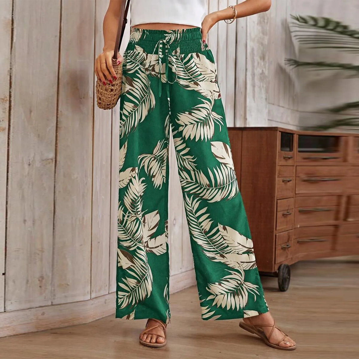 Beach Boho Pants green