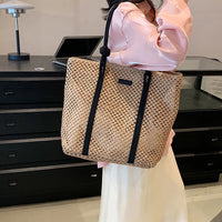 Beach Tote Bags Straw white