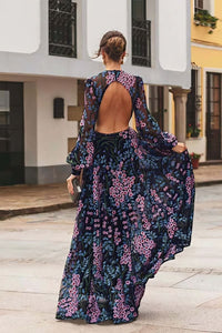 Black Floral Boho Dress