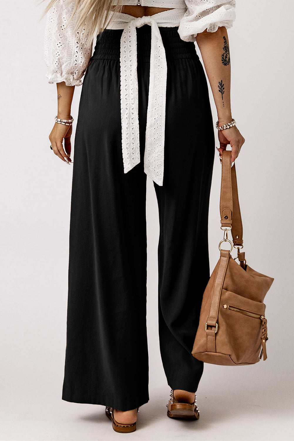 Black Wide Leg Pants beach
