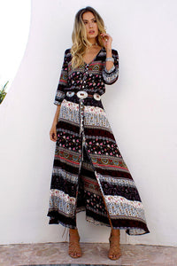 Bohemian V-Neck Maxi Dress