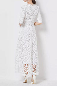 Bohemian White Lace Maxi Dress