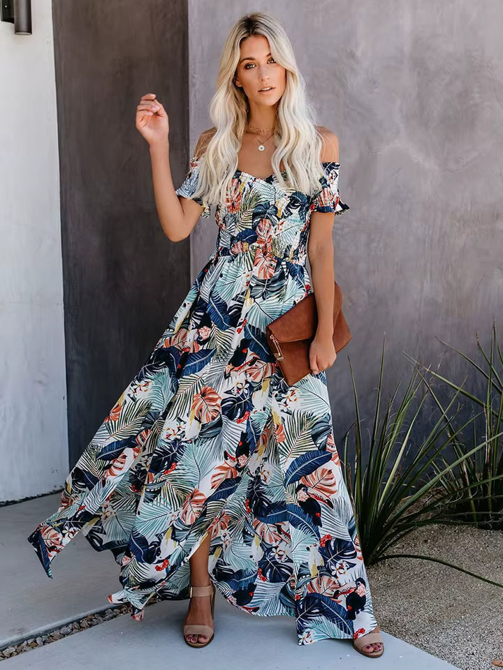  boho off shoulder dress