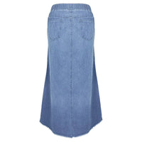Boho Denim Maxi Skirt