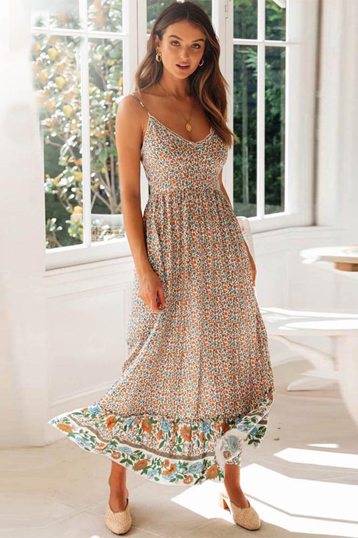 Boho Empire Waist Maxi Dress