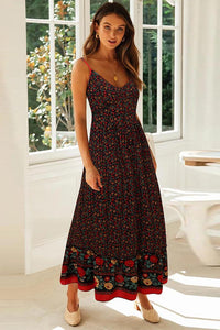 Boho Empire Waist Maxi Dress black