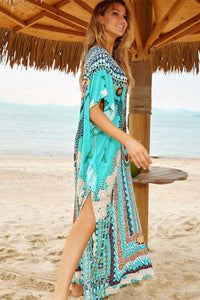 Boho Hippie Maxi Dress turquoise