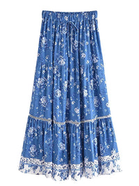 Boho Long Skirt Blue