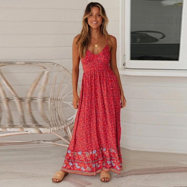 Boho Maxi Dress Floral print 