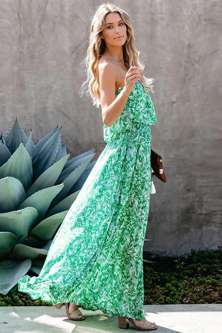 Boho Maxi Dress strapless
