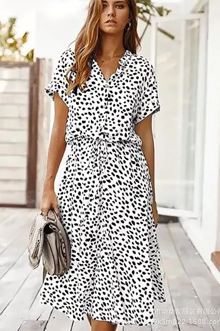 Boho Midi Dress Leopard