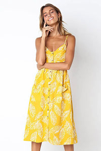 Boho Midi Dress Yellow