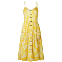 Boho Midi Dress Yellow