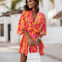 Boho Mini Dress Floral
