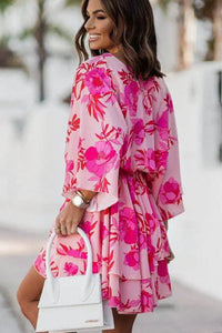 Boho Mini Dress Pink 