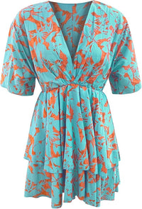 Boho Mini Dress blue