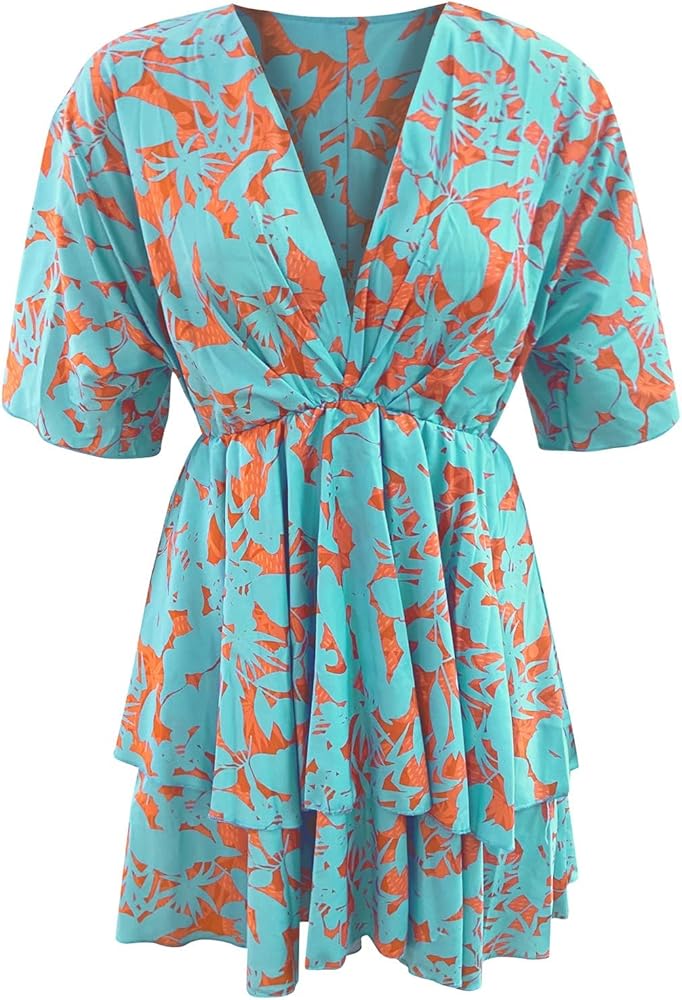 Boho Mini Dress blue