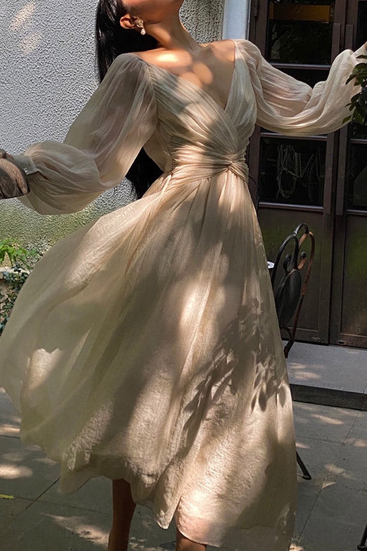 Boho Puff Sleeve Dress maxi