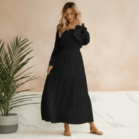 Boho Sexy Maxi Dress Lace Black