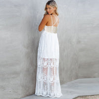 Boho Spaghetti Strap Dress White