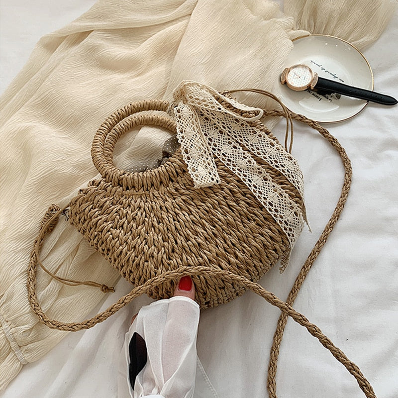 Boho Straw Beach Bag