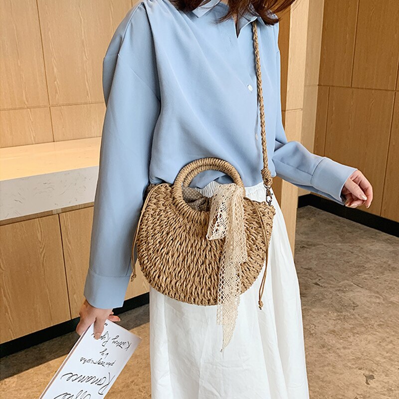 Boho Straw Beach Bag