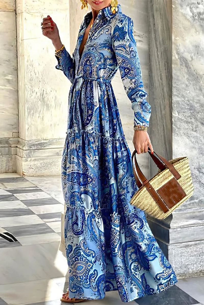 Boho Style Maxi Dress Long Sleeve