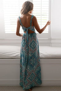 Boho Teal Dress Maxi