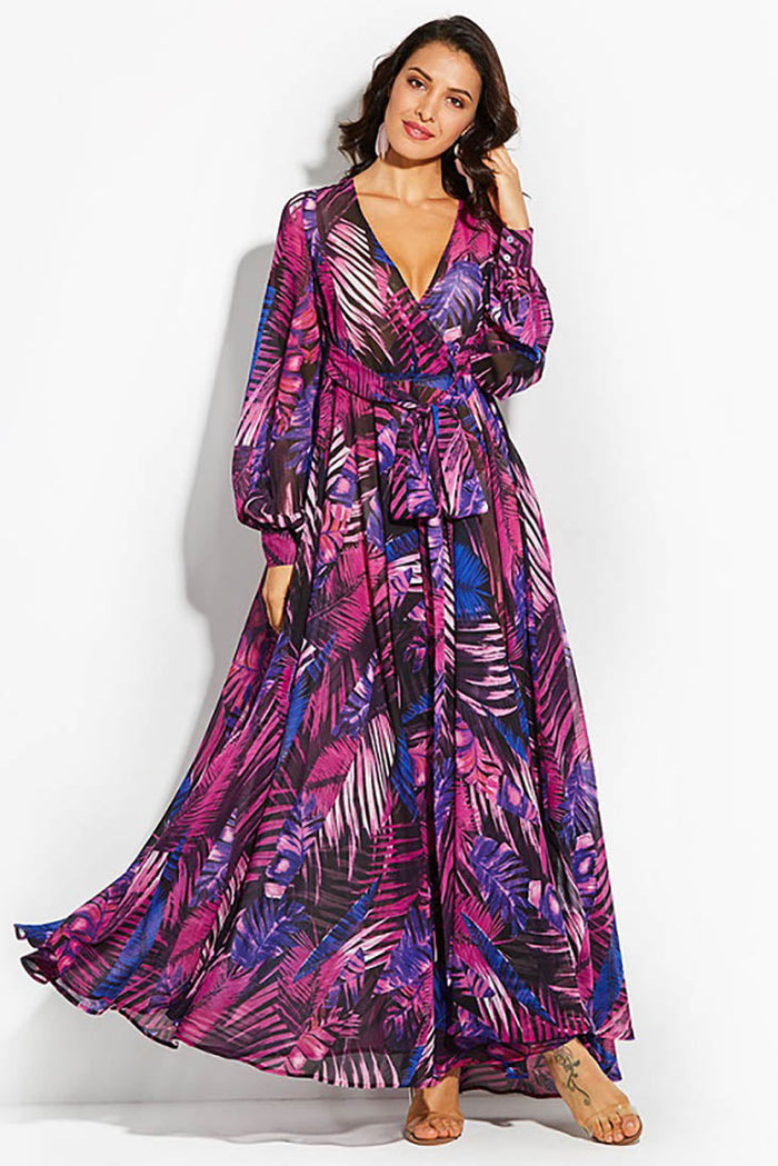 Boho Tropical Dress red