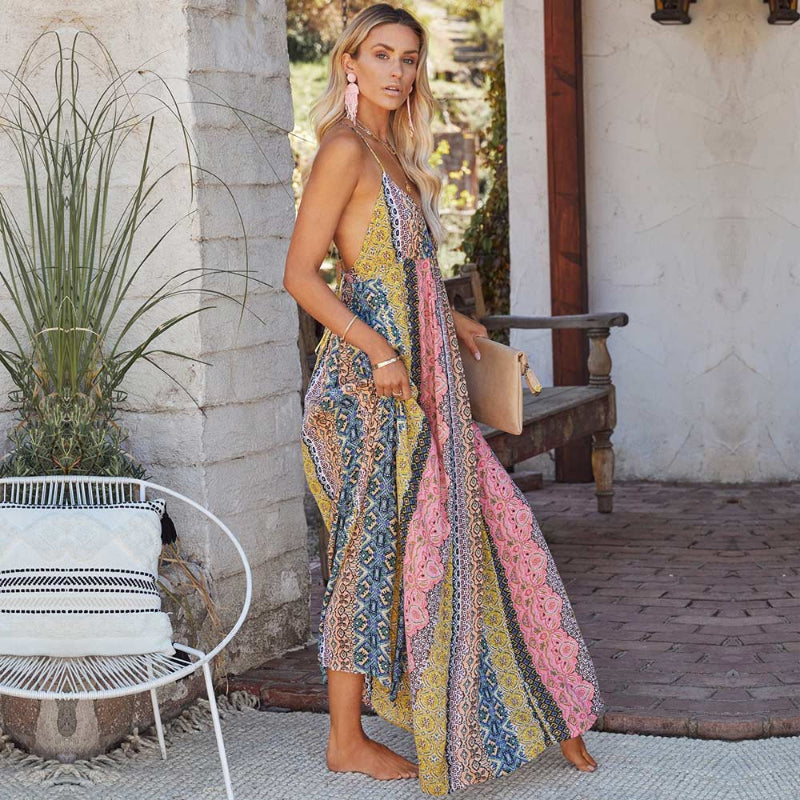 Boho V-Neck Maxi Dress