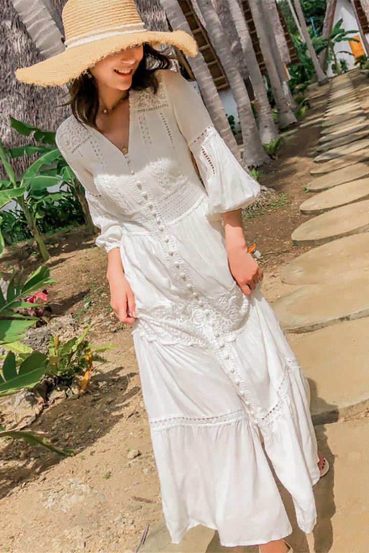 Boho Wedding Lace Dress