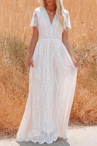 Boho White Lace Dress
