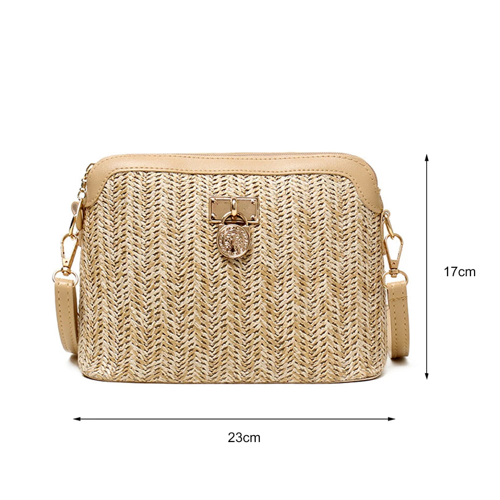 Boho straw bag crossbody