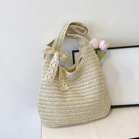 Boho tote bag brown white