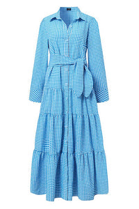 Checkered Maxi Dress blue