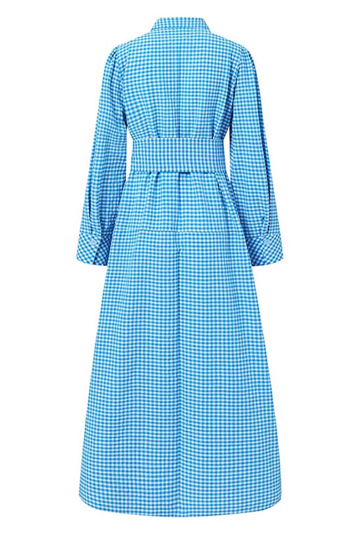 Checkered Maxi Dress blue