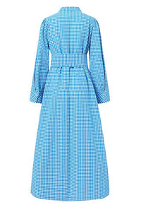 Checkered Maxi Dress blue