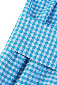 Checkered Maxi Dress blue