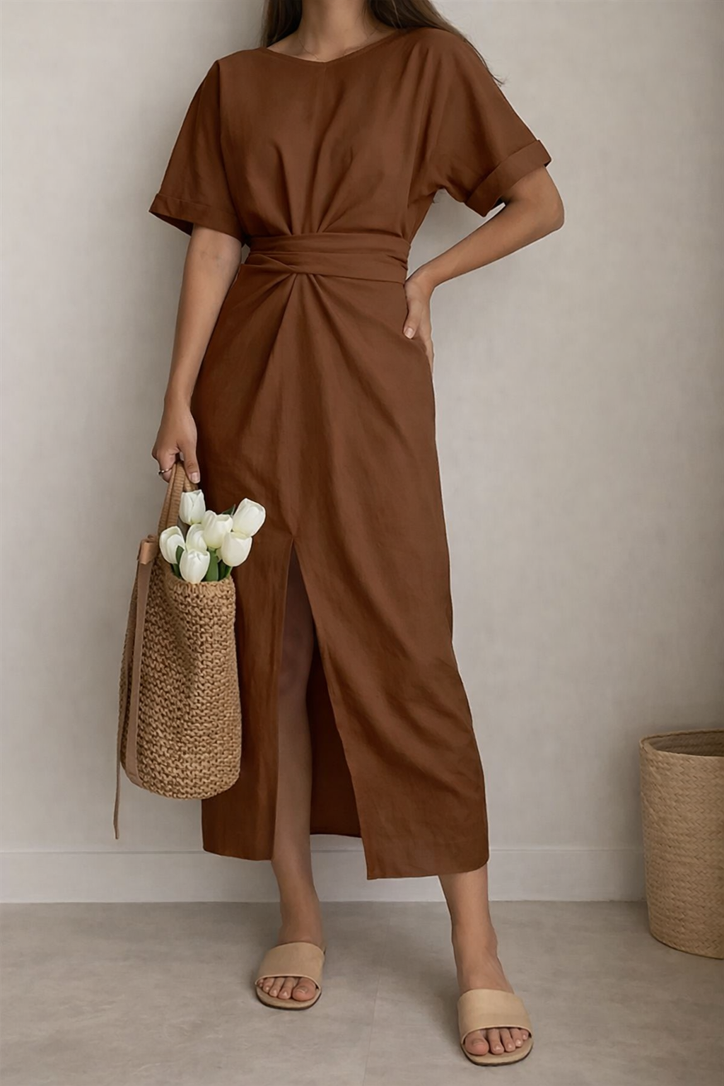 Cotton Boho Midi Dress