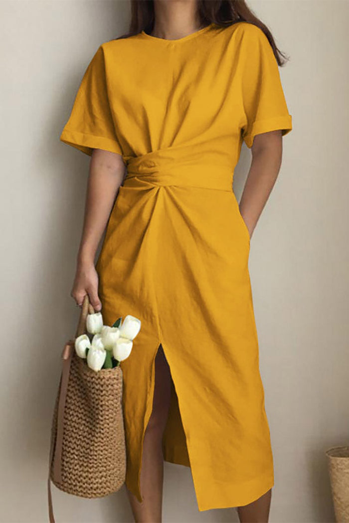 Cotton Boho Midi Dress pink