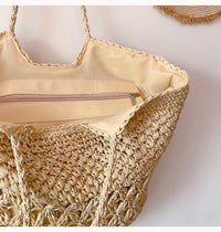 Crochet Straw Tote Bag