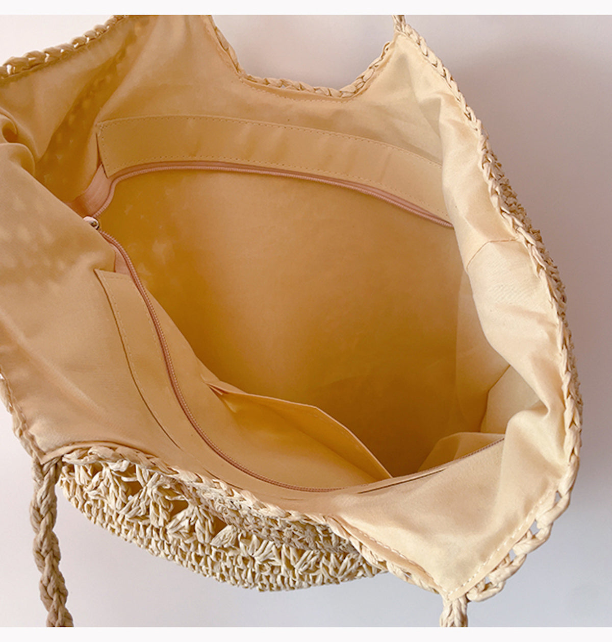 Crochet Straw Tote Bag