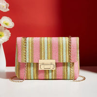 Crossbody Straw Bag pink