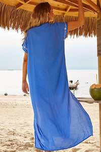 Embroidered Short Sleeve Dress back