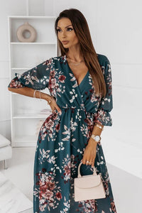 Floral Chiffon Maxi Dress