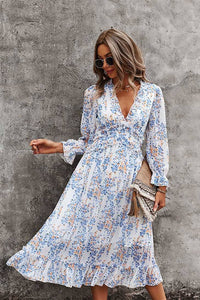 Floral Wrap Midi Dress