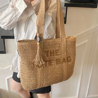 French Straw Tote Bag brown