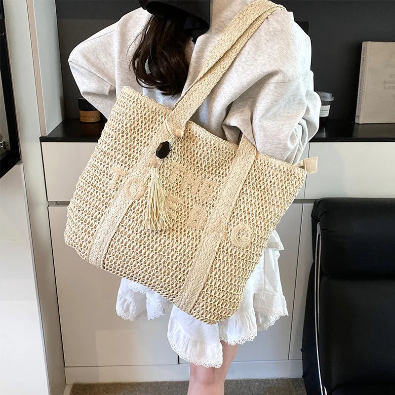 French Straw Tote Bag summer