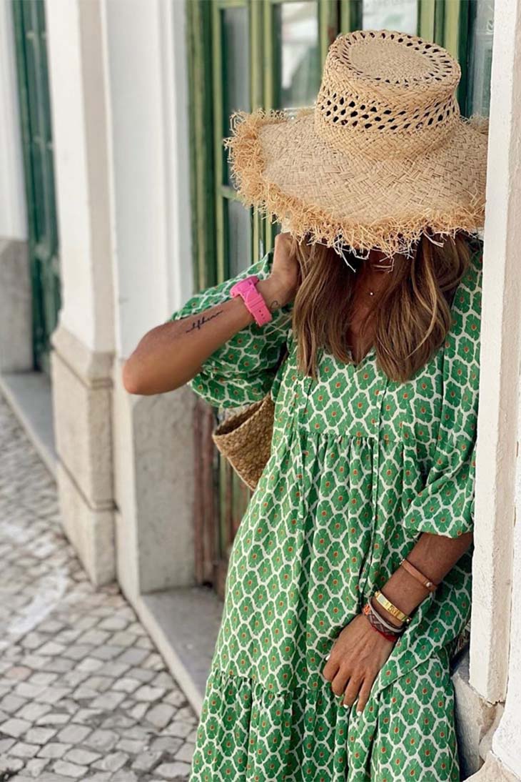 Green Boho Dress
