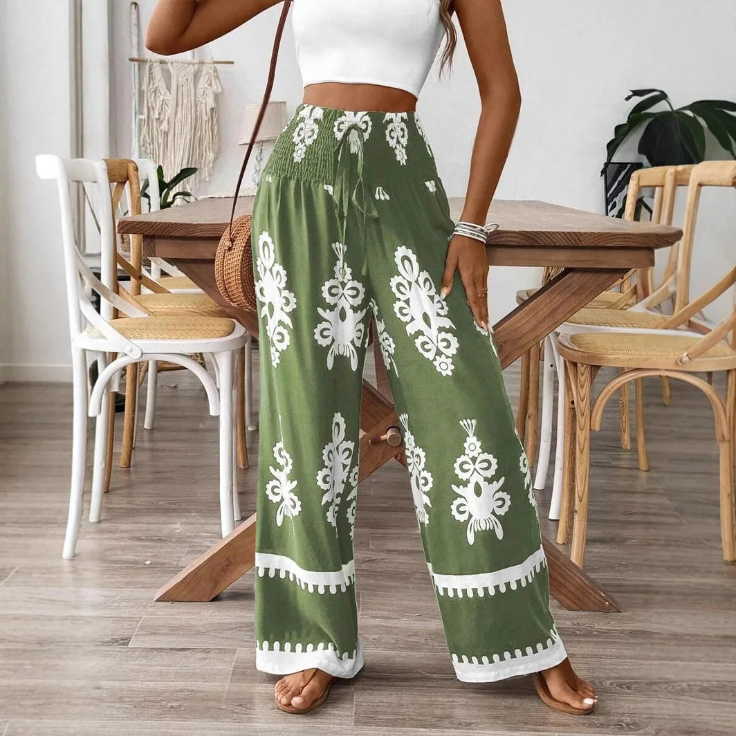 Green Boho Pants